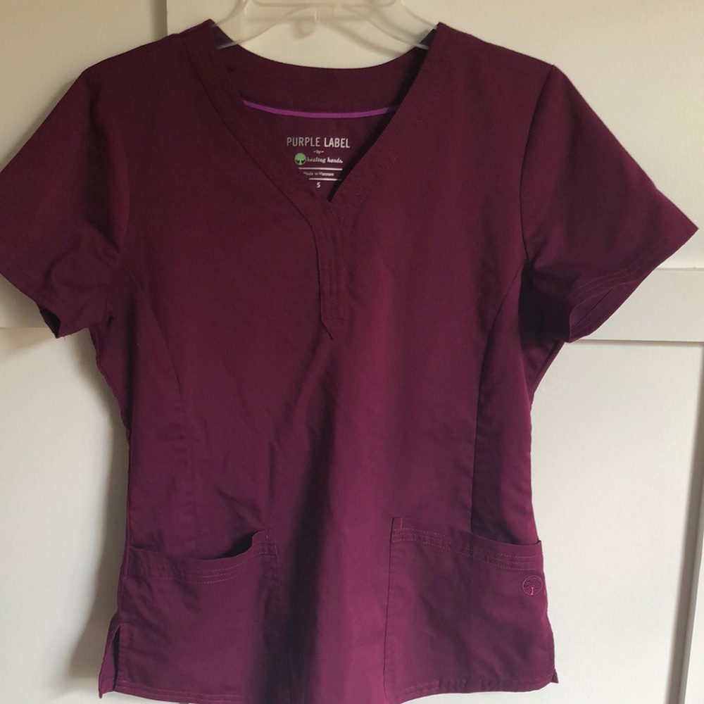 Scrub Set, Healing Hands, Purple Label , Small Burgundy